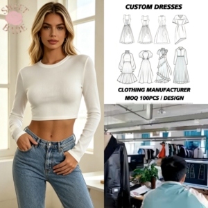 Women <b>Long</b> <b>Sleeve</b> <b>Crop</b> Top Crew Neck Slim Fit Cropped T‑Shirt Casual Ladies Solid Color <b>Crop</b> Tops For Daily Wear Custom Logo - Product Image 1