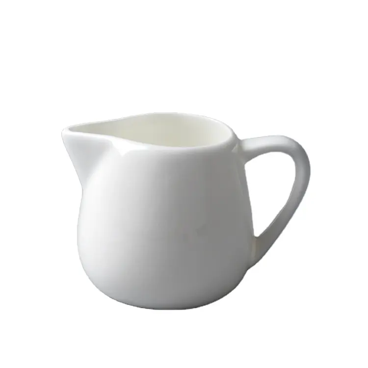 50-130Ml Restaurant Gebruikt Kleine Size Aangepaste Nieuwigheid Porselein Koffie Creamer Drinkware Wit Porselein Melkkan