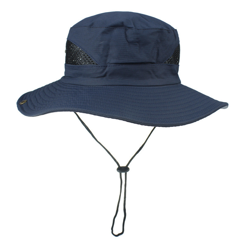 Sombrero de pescador con hebilla de plástico liso-azul marino