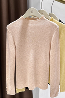 Pull en maille à col montant pour femme, manches longues, coupe ajustée, doux et léger, idéal pour l'automne et l'hiver, chemise de base pour superposition