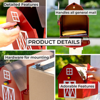 Boîte aux lettres en métal étanche avec serrure, design animalier JH-Mech, montage rapide et direct sur poteau, pour usage domestique et jardin.