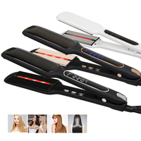 Lisseur de cheveux professionnel en titane, logo personnalisé, fer à lisser électrique pour cheveux, étiquette privée personnalisable, fer à lisser en céramique