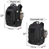 Sac à dos tactique Molle robuste et extensible avec poche pour bouteille d'eau et patch Velcro pour la randonnée, le camping et la chasse en plein air