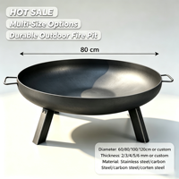 Brasero moderne en acier au carbone durable, rond, pour brûler du bois, portable pour les fêtes, la terrasse, le camping, la décoration de jardin
