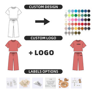 Completo Casual da Bambina in Due Pezzi: Top Corto a Maniche Corte e Pantaloni Larghi con Coulisse, Set Sportivo per Bambini - Product Image 3