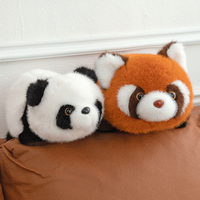 Juguete de Peluche Reversible de Doble Cara para Niños, Muñeco de Mapache Panda Simulado, Regalo Perfecto