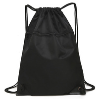 Sac à cordon personnalisé de haute qualité, sac à cordon uni en polyester brodé