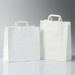 Sac de Transport en Papier Kraft Marron Biodégradable avec Poignée Plate pour Vente en Gros, Repas Rapide, À Emporter, Impression Personnalisée pour Magasin - Product Image 3