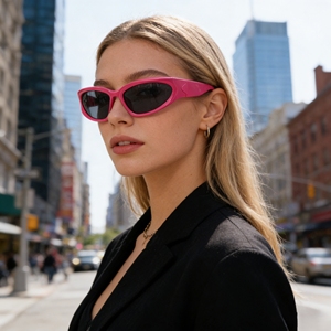 แว่นกันแดดทรงวงรีแบบพันรอบสไตล์เอเลี่ยนสุดเทรนด์ปี <span class=keywords><strong>2026</strong></span> รุ่น Y2K สำหรับผู้หญิงและผู้ชาย - Product Image 4