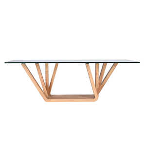 <b>Walnut</b> Crystal <b>Coffee</b> <b>Table</b> 130x70x42 10mm: Natural - Product Image 4