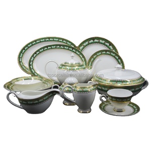 Nouvelle conception, vente chaude, service de table en porcelaine ronde dorée de style égyptien, avec un <span class=keywords><strong>prix</strong></span> <span class=keywords><strong>bas</strong></span> - Product Image 1