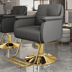 Chaise de barbier en métal de style européen vintage moderne avec rotation à 360 degrés/inclinaison et pompe hydraulique robuste pour salon de coiffure - Product Image 2