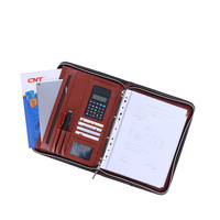 Porte-documents commercial en cuir A4 SAKANU avec clip, pochette téléphone, calculatrice, classeur à anneaux pour voyage SKU-F-0179