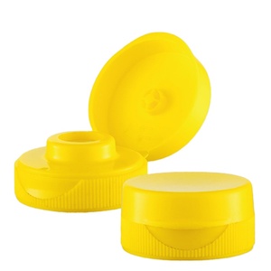 Capuchon à rabat en plastique PP jaune de qualité <span class=keywords><strong>alimentaire</strong></span> 38/400 38 mm avec valve en <span class=keywords><strong>silicone</strong></span> pour flacon compressible - Product Image 1