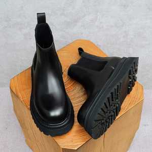 New High Authentic <b>Boots</b> Men's Suede Genuine Leather Thick Sole 5CM Elevator Short <b>Boot</b> With Premium Texture - Product Image 4