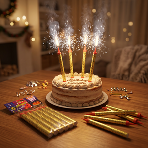 Vente en gros usine – Fontaines à étincelles froides sans fumée de 12 cm, 15 cm, 18 cm, 20 cm pour mariages, fêtes, gâteaux d'anniversaire – Bougies feux d'artifice - Product Image 2