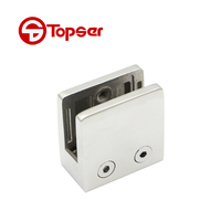 TOPSER Fixation de garde-corps en acier inoxydable moulé moderne pour verre 8-12mm, connecteur de balcon et d'escalier, quincaillerie de fixation au sol, garantie 3 ans