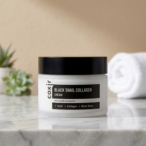 [Coxir] Crème de collagène d'escargot noir (50ml / 1.7 fl. Oz.) Mucine d'escargot, collagène, haricots noirs, soins de la peau coréens - Product Image 2