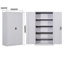 Armoire de rangement industrielle moderne en acier avec porte verrouillable, étagères réglables et porte perforée pour garage
