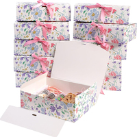 Boîtes cadeaux personnalisées à motifs floraux avec couvercles et ruban, assemblage simple, boîtes décoratives élégantes pour offrir en cadeau
