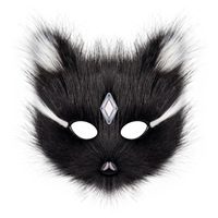 Masque en peluche demi-visage renard, chat, loup, pour Halloween, Noël, bal masqué, fête, cosplay, accessoire de costume avec décoration en pierres précieuses
