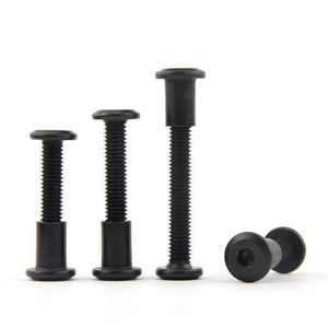 Vis à tête hexagonale autobloquante en acier inoxydable noir Chicago 6mm 8mm 14mm pour meubles, connecteurs à manchon cylindrique - Product Image 4