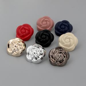 Botones de Plástico Rectangulares Versátiles de Alta Gama con Diseño de Rosas Pequeñas y Coloridas para Mujer, en Aleación de Zinc - Product Image 2