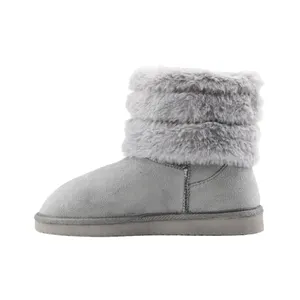 Winter Faux Wildleder halbe Stiefeletten Wildleder Knöchel Schneeschuhe für Frauen Botas