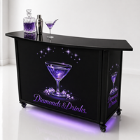 Bar pliable multifonctionnel en alliage d'aluminium, mobilier de boîte de nuit, bar pliable portable pour événements