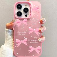 Coques de Téléphone Antichoc de Luxe avec Nœud Papillon pour iPhone 17 Air 16 15 Plus Pro Max 14 13 12 11 X – Housse de Protection Arrière Personnalisable avec Logo