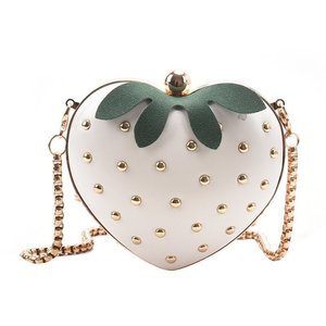 Mignon bandoulière fille Ins porte-monnaie à la mode fraise en forme de coeur Portable élégant doublure matériel Polyester chaîne <span class=keywords><strong>sac</strong></span> - Product Image 2