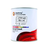 Peinture automobile Zuotong ZT9142 Rouge Vif 2K Couleur Unie Acrylique Polyuréthane Brillant Direct Revêtement de Finition Automobile
