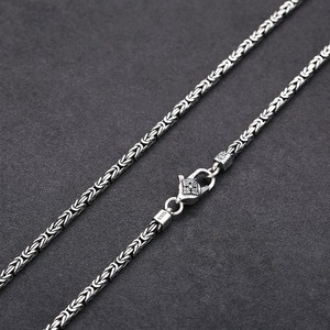 Collier en <span class=keywords><strong>argent</strong></span> pur S925 avec motif de paix, chaîne épaisse, style thaïlandais rétro <span class=keywords><strong>vieilli</strong></span>, bijoux classiques pour hommes et femmes - Product Image 5