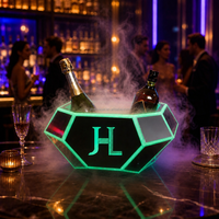 Nouveau service VIP pour bars, discothèques et salons : Seau à glace en plastique acrylique de luxe avec LED, en forme de baril de bière ou de whisky, pour champagne
