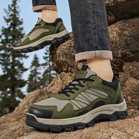 Chaussures de randonnée d'été pour hommes à lacets, doublure en maille respirante, anti-odeur, tendance mode, tige en PU, semelle extérieure en caoutchouc antidérapante et durable