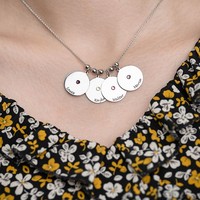 Collier pendentif en résine gravée multi-cercles, style européen et américain, cadeau de fête des mères, pour l'e-commerce transfrontalier en cuivre