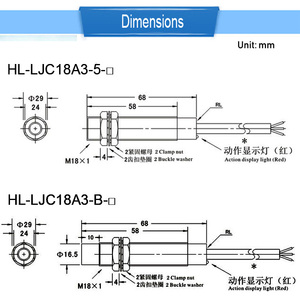 LJC18A3-B-Z/BX LJC18A3-B-Z/AX สวิตช์ตรวจจับวัตถุแบบคาปาซิทีฟชนิดฝัง พร้อมการเชื่อมต่อแบบเกลียว ตัวเรือนทองเหลืองชุบนิกเกิล - Product Image 6