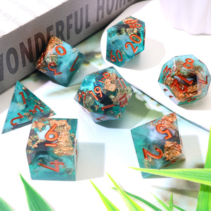 Индивидуальные экологически чистые окрашенные полимерные многогранные кубики с острыми краями RPG набор с подарочной коробкой для ролевых игр <span class=keywords><strong>Game</strong></span>-N4 - Product Image 4