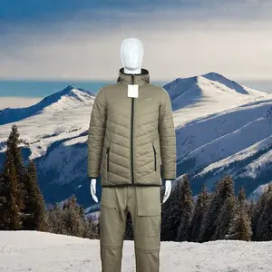 2024 inverno giacca lunga trapuntata da uomo con colletto rialzato e chiusura a cerniera con chiusura a cerniera giacca