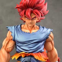 Figurine d'anime super-héros bleue à double tête sculptée avec éclairage LED, modèle de collection en PVC, cadeau, statue