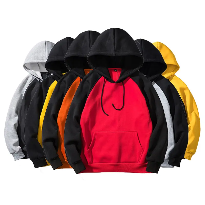 Men's Sports Hoodie Running Long Sleeve Plain And Tow tone Sweater Training Loose Casual Hoodie