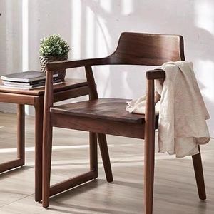 Silla Nórdica <span class=keywords><strong>de</strong></span> Madera Maciza Hiroshima Ash, Silla <span class=keywords><strong>de</strong></span> Comedor para Invitados, Restaurante, Oficina, Sala <span class=keywords><strong>de</strong></span> Reuniones, con Respaldo y Reposabrazos - Product Image 4