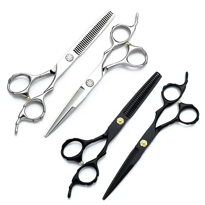 Gunting rambut profesional gunting pemotong rambut tersedia gunting cukur warna hitam 440C