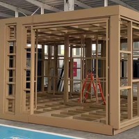 Café modulaire préfabriqué de 40 pieds, conteneur de café, panneau en aluminium-plastique, mur sandwich en PU de 100 mm, structure en acier renforcée