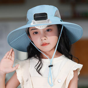 Chapeau de pêcheur pour enfants avec protection <span class=keywords><strong>solaire</strong></span> UV, ventilateur <span class=keywords><strong>solaire</strong></span> à faible consommation d'énergie, couleur personnalisée - Product Image 4