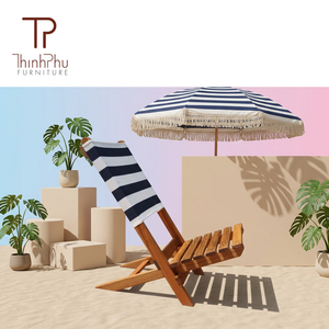 Silla de Playa Portátil de Madera de Pino Sólido, Diseño Moderno y Lujoso, Resistente al Agua, Ligera, para Uso en Exteriores, Parques y Villas - Product Image 6