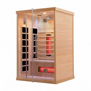 Sauna Sec Commercial pour 2 Personnes avec Lumières Électriques, Thérapie par Infrarouge Lointain à Faible EMF, <span class=keywords><strong>en</strong></span> <span class=keywords><strong>Bois</strong></span> Massif, et Espace <span class=keywords><strong>de</strong></span> Détente - Product Image 6