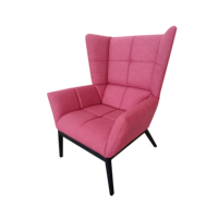 Fauteuil d'appoint moderne en tissu rembourré à dossier haut avec pieds en métal pour appartement, hôtel ou villa