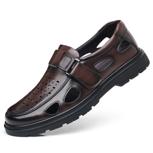 Zapatos de Trabajo Profesionales Antideslizantes para Hombre, Cierre sin Cordones, Parte Superior de Cuero Genuino, Zapatos de Vestir Elegantes para Oficina y Carrera, Impermeables y Transpirables - Product Image 4