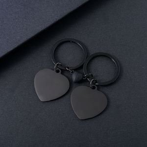 Factory Stainless Steel Couple Magnet to Heart Pendant Keychain Laser Carving Logo Printing Photo Blank Material Gift - Product Image 5